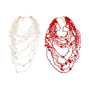 Skin Safe Alloy Beaded Necklace Handmade Trendy Minimalist Style Collarbone Chain For Daily Outfits