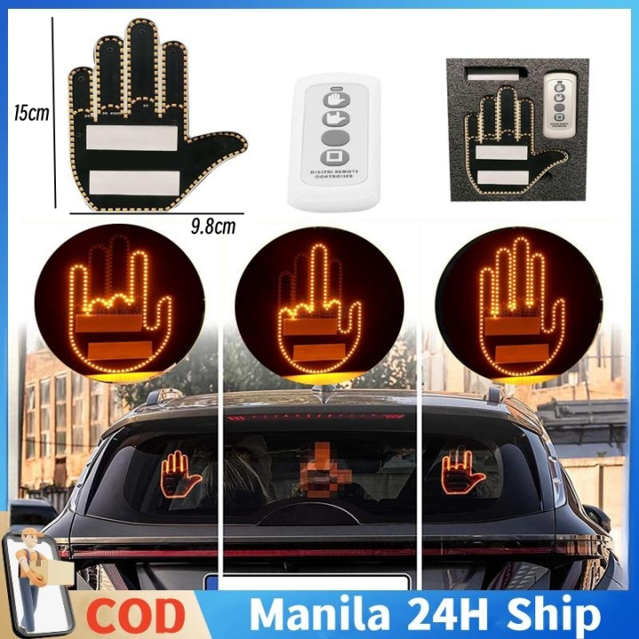 LED Middle Finger Light Middle Finger Gesture Light with Remote Car Signs  Light