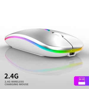 KEBIDU Wireless Mouse RGB Rechargeable Mice Wireless Computer Mause LED Backlit Ergonomic Gaming Mouse for Laptop PC