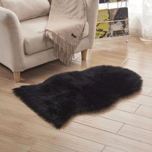 MELODI Home Decor Washable Floor Protection Non Slip Fluffy Shaggy Faux Fur Sheepskin Rug Bedroom Mats Soft Rugs