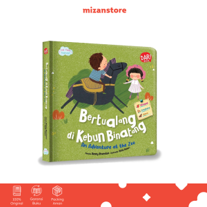 DAR Mizan - Buku Anak Seri The Twin Explorer Bertualang di Kebun Binatang Boardbook Bilingual - Usia 1-5 Tahun - Mizan