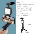 RISE Vlogging Set Equipment Smartphone Video Kit Microphone Bracket Photography Lighting Phone Holder LED Selfie Tripod Recording Handle Portable Stabilizer. 