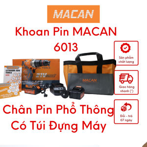 Máy Khoan Pin 3 chức năng đầu 13mm Không Chổi Than MACAN 21V 4.0Ah - mã 6013 chính hãng tặng kèm túi đựng máy