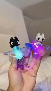 Light-Up Wind-Powered Toothless Dragon LED Car Sticker  Cute Car and Motorcycle Accessories - Traceless Adhesive