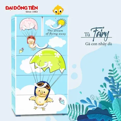 TỦ NHỰA ĐỰNG QUẦN ÁO ĐẠI ĐỒNG TIẾN - HOẠ TIẾT DỄ THƯƠNG
