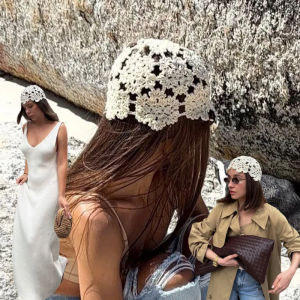 White Lace Hollow Knitted Hat Handmade Knitted Hat Woolen Hat Sweet And Artistic Womens Hat Fashionable Summer Hat 2026