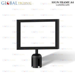 Sign Frame A4 Standing Holder Signage Poster Stainless / Papan Tiang Antrian