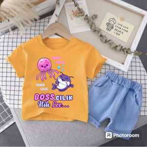 GENJIRO SETELAN OBLONG CELANA DENIM (BOSS CILIK LEE) UNTUK ANAK USIA 6 BULAN SAMPAI 4 TAHUN