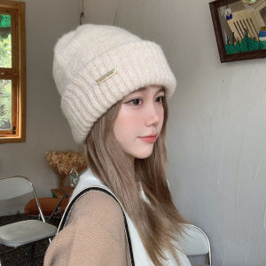 Solid Color Autumn Winter Warm Hats For Women Woolen Knitted Beanie Cap Outdoor Ladies Girl Crochet Ear Protection Bonnet Hat