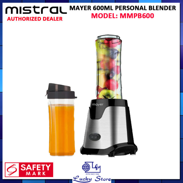 MAYER MMPB600 600ML PERSONAL BLENDER, 4- BLADE STAINLESS STEEL, BPA ...