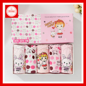 Quần lót bé gái set 5 chiếc quần chíp bé gái kháng Khuẩn hàng xuất Hàn Quốc dành cho bé từ 3-10 tuổi 100% Cotton