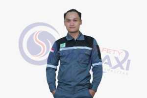 Wearpack STELAN Kemeja Safety Lengan Panjang Warna ABU KOMBINASI HITAM