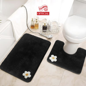 พรมห้องน้ำ STELLAR 2ชิ้น 45x70cm+พรมตัวU 50x60cm หนานุ่ม16-20 mm มีกันลื่น ซับน้ำดี ซักได้ แห้งไว