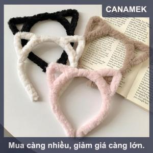 【CANAMEK】 Mèo Tai Headband sang trọng mùa đông lông thỏ tai hairband dễ thương tóc bó lông Headband ngọt rửa mặt Headband cô gái Head Hoop Phụ kiện tóc