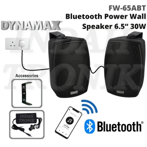 (1 Pair) DYNAMAX FW65ABT 6.5” Bluetooth Wall Mount Speaker System For Salon Beauty Cafe Restaurant (Build-in Amplifier)