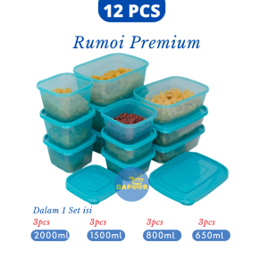 TOPLES SET CALISTA RUMOI PREMIUM 12PCS WADAH SET TOPLES PLASTIK LENGKAP DAN KUE FOOD CONTAINER FOOD PREPARATION FOOD STORAGE SET TEMPAT WADAH PENYIMPANAN MAKANAN TEMPAT BUMBU DAPUR SET LUNCH BOX FOOD CONTAINER SET TOPLES KULKAS SET