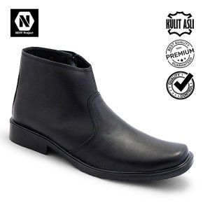 CBR SIX Sepatu formar boot PDH pria / Sepatu dinas kantor / berbahan kulit sapi / Hitam TFC 402