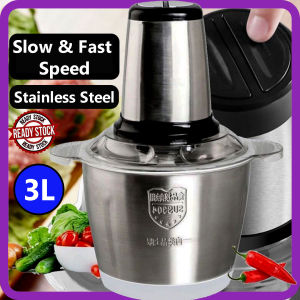 STAINLESS STEEL FOOD PROCESSOR 3L Blender Mixer Pengisar Daging Electric Sayur Chopper Meat Kitchen Machine FA-3L
