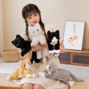 JOJO CASTLE Simulated 53cm Cute Lying Cat Doll Plush Toy Soft Stuffed Animals Realistic Pet Kitten Doll Home Decor for Girls Kids Birthday Gift for Children Cat Electronic Toys - Lazada