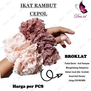 IKAT RAMBUT CEPOL HIJAB SCRUNCHIE BROKLAT TILE - CEPOL HIJAB ANTI PUSING KARET RAMBUT WANITA