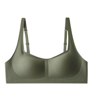 INTIMA Square Collar Bra lancar untuk wanita pakaian jeli tanpa wayar dengan pad boleh tanggal selesa Anti-kendur Push Up Bralette Plain warna Ladies Lingerie