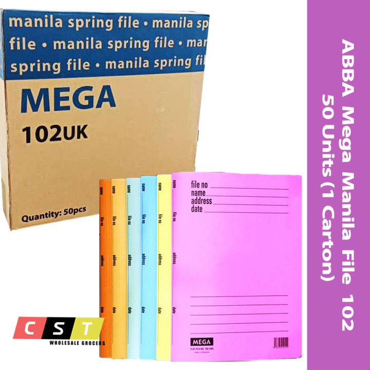 ABBA Mega Manila Spring File No.102 [1 Carton x 50pcs] | Lazada