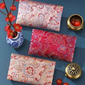 DJDK Chinese Style New Year Red Envelope Brocade Traditional Lucky Money Bag Red Lucky Bag Blessing Red Packet Wedding