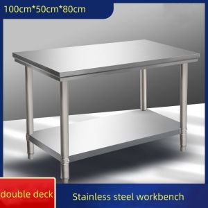 Heavy Duty 304 Stainless Steel Rack WorkTable 2 Layer WorkBench KitchenO rganizer Storage Durable