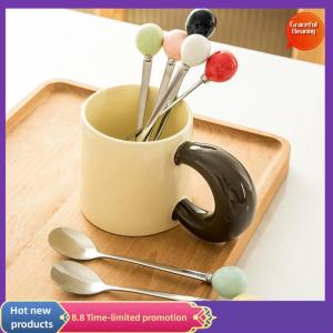 Graceful Stainless Steel Spoon Cute Ball Coffee Spoon Ice Cream Dessert Tea Stirring Spoon For Picnic Kitchen Accessories