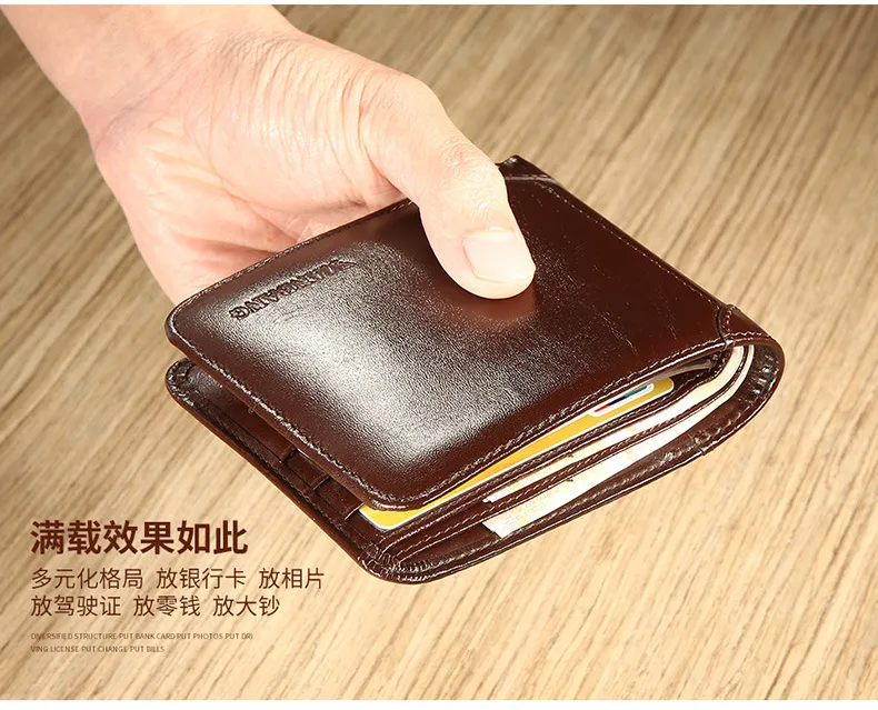 2023 New Genuine Cowhide Leather ManBang Brand Men s Wallet