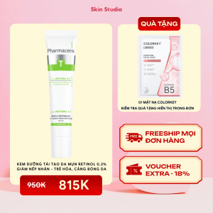 Kem dưỡng RETINOL 0.3 PHARMACERIS giảm mụn sáng da chống lão hóa tăng sinh collagen 40ml