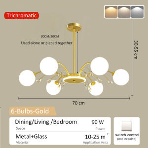 SOLO Modern LED Hanging Ceiling Lights for Dining Chandelier Light for Living Room Tri color Pendant Lamp