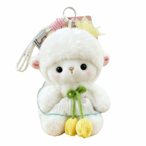 SIRENXI Sáng tạo Đồ chơi hình cừu bằng vải nhung. 17cm Mềm mại Móc khóa hình cừu bông Độc đáo Thú nhồi bông Búp bê nhồi bông hình cừu. Trang trí túi xách