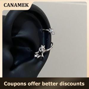 【 CANAMEK 】 1PC Star Surround Planet Spiral Ear Bone Nail For Women New Fashion Silver Color Earrings Accessories