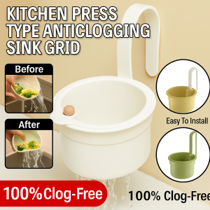 One Second Installation Drainage Basket Sink Strainer Hanging Basket Sink Drain Basket Anti-Clogging Kitchen Sink Filter 按压式多功能水槽挂篮