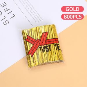 800Pcs/Pack 5Color Metallic Twist Tie For Bread Lollipop Cookies Souvenirs Packaging Twist Ties Wire