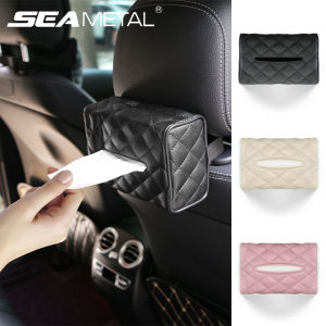 Car Seat Back Tissue Box Holder PU Leather Paper Napkin Cover Storage Decoration