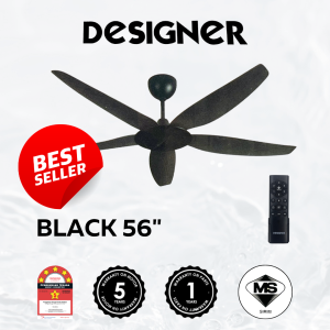 DESIGNER (105cm/ 42) / (140cm/ 56") DC motor 5 blades ceiling fan with 14 Speed remote control kipas syiling siling 5 bilah ABS 风扇(KOOK)