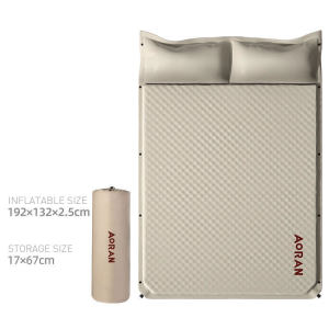 Outdoor Sleeping Pad Camping Bed Inflatable Mattress with Pillows Travel Mat Damp Proof Folding Bed Ultralight