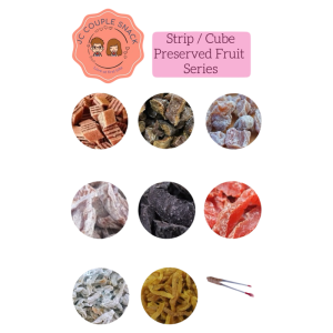 JC Couple Snack Preserved Fruits Strip / Cube Series 400g Free Mini Silicon Tongs