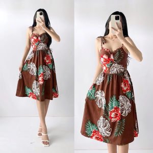 Cotton Spandex Padded Spaghetti Strap Midi Dress