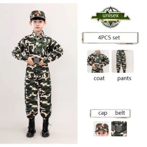 Army Camouflage Costume Set for Kids Special Forces Military Uniform Army Costume Training Uniform Soldier Costume for Kids Boys