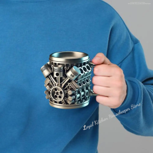 V8 Engines Themed Coffee Mug Handmade Coffee Cup For Car Lovers Funny 3D Large Capacity Tea Hot Beverage Mug For Home Office