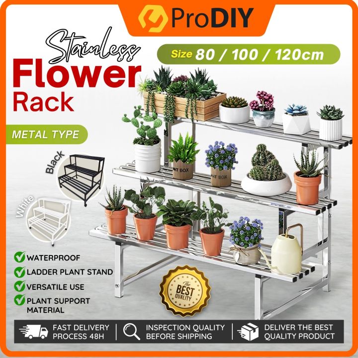 3 Plant Rack 3 Tier Flower Rack Multi Layer Rack Pots Garden Steel Rack Ladder Plant ...