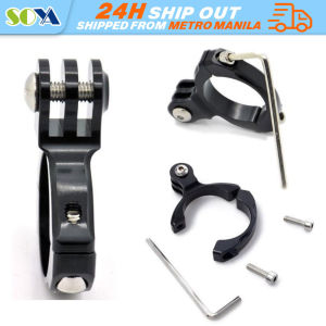 Motorcycle Handlebar Clip Holder Bicycle Bike Seatpost Mount for Gopro Hero Go Pro 9/8/7/5/4/3 Action Camera Accessories Black Bicycle Bike Motorcycle Handlebar Handle Bar Mount bracket Adapter 360 Degree Rotating 25-30mm Diameter for GOPRO Hero 6 5 4 4+