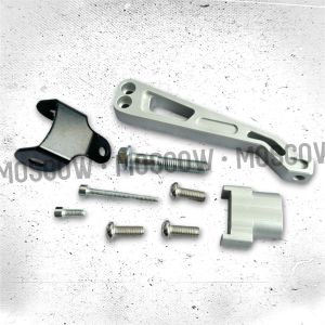 BRACKET STABILIZER STANG MOTOR TENGAH FULL CNC WARNA SILVER BREKET STABILISER STANG TENGAH STABILIZER MATRIS STEERING DAMPER BRAKET STERING DUMPER MOTOR MATIC BEBEK YAMAHA 125z MX KING VEGA ZR JUPITER MX SUPRA REVO MIO SOUL GT125 MIO SMILE FINO BEAT VARIO