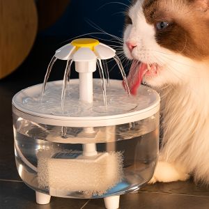 1pc Whisper Quiet 1.5L Usb-Powered Pet Water Fountain Automatic Circulation Easy Clean Design for Cats & Small Pets No Battery Required