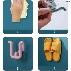 combo 5 móc treo giầy dép dán tường chữ u bằng nhựa móc treo giày dép hình chữ U dán tường đa năng tiện lợi