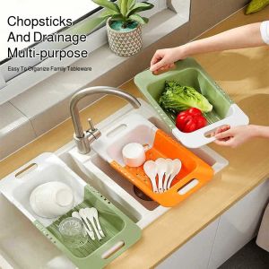 Expandable Drain Basket Double Layer Kitchen Sink Vegetable Fruit Washing Basket for Homewives  Durable and Easy to Clean