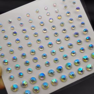 3D Pearl Face Jewels Eyeshadow Stickers Self Adhesive Face Body Eyebrow Diamond Nail Stickers Party Club Decoration